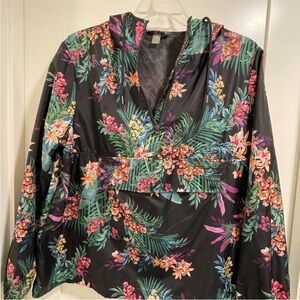 XL Xersion Hawaiin print pullover windbreaker